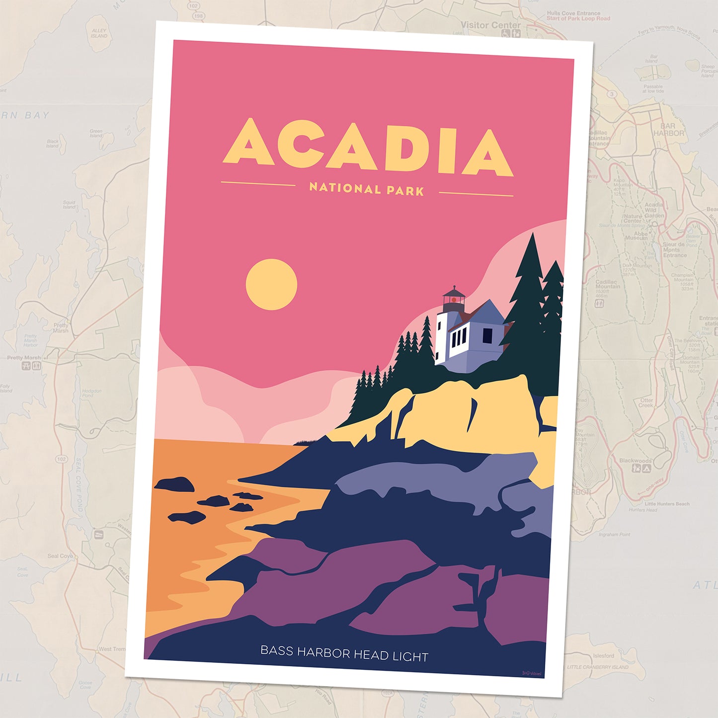 Acadia National Park Maine Travel Poster