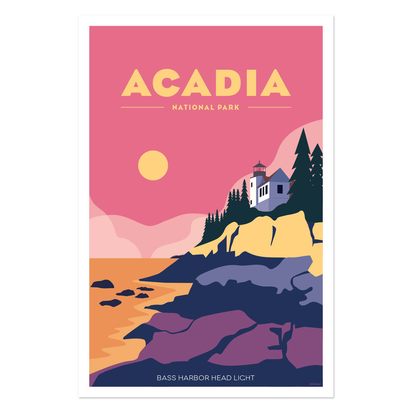 Acadia National Park Maine Travel Poster